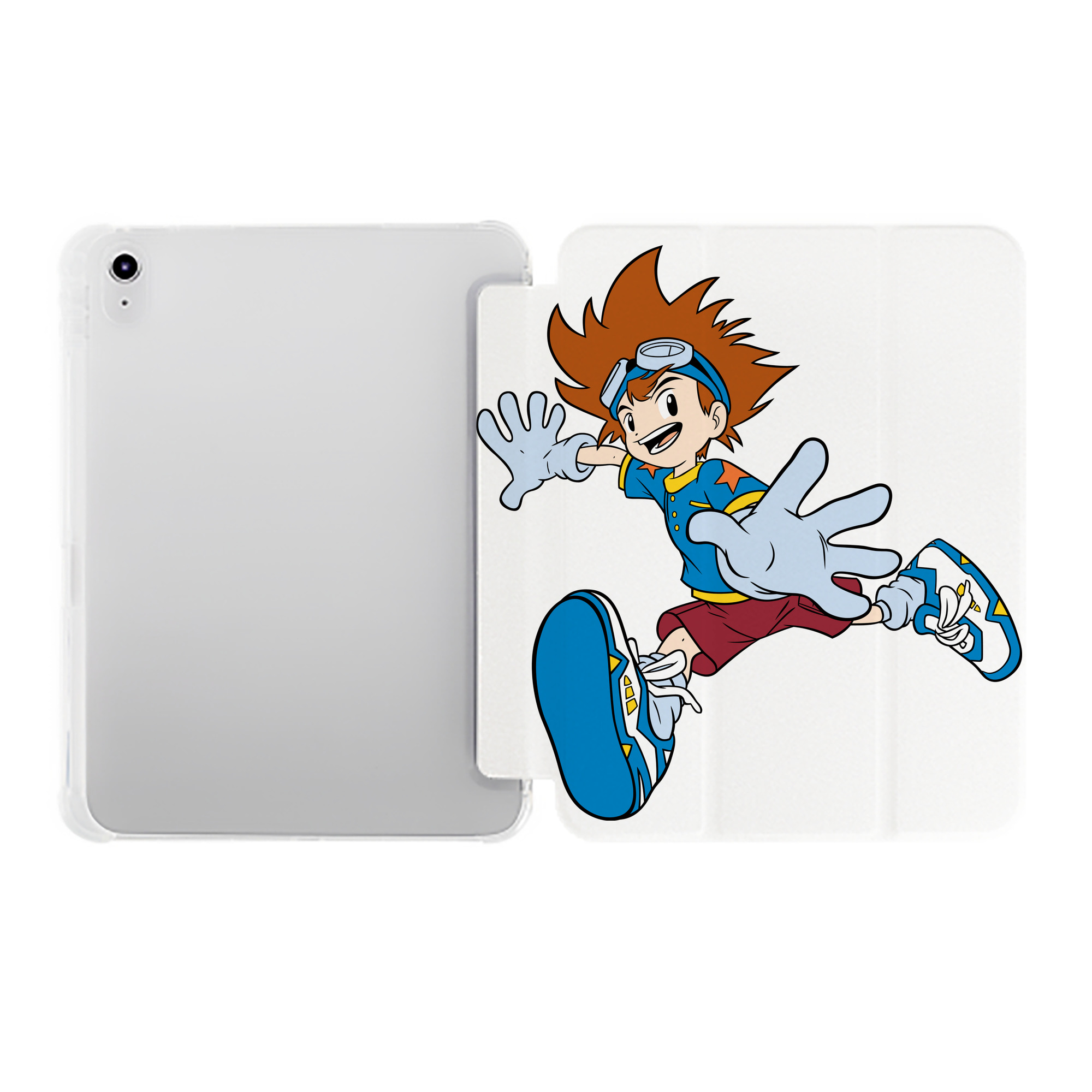 （画像用） Digimon デジタルモンスター/デジモン IPad ケース ペン収納付き 三つ折りスタンド PUレザー×シリコン 対応機種9.5/10.5/10.9インチ